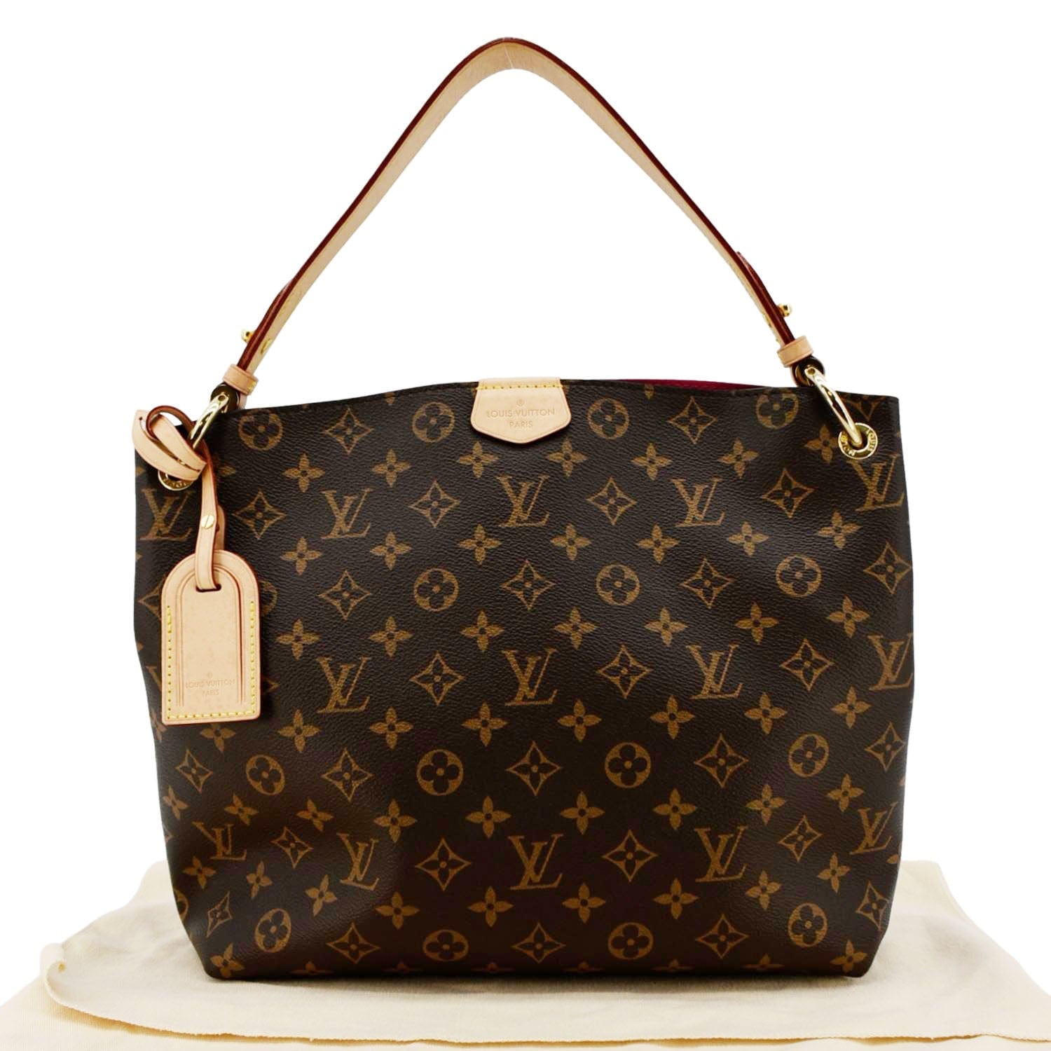 LOUIS VUITTON Graceful PM Monogram Canvas Hobo Shoulder Bag Brown