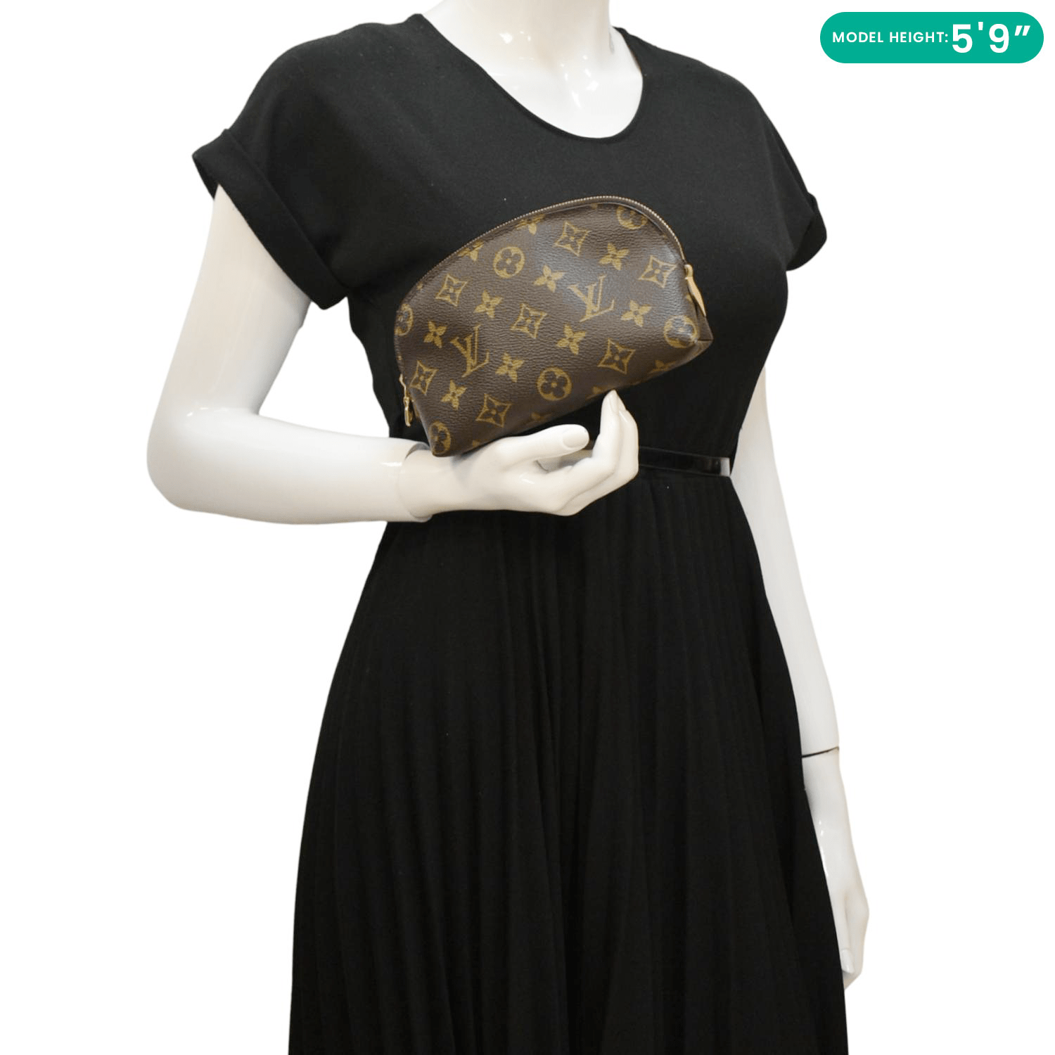 LOUIS VUITTON PM Monogram Canvas Cosmetic Pouch Brown