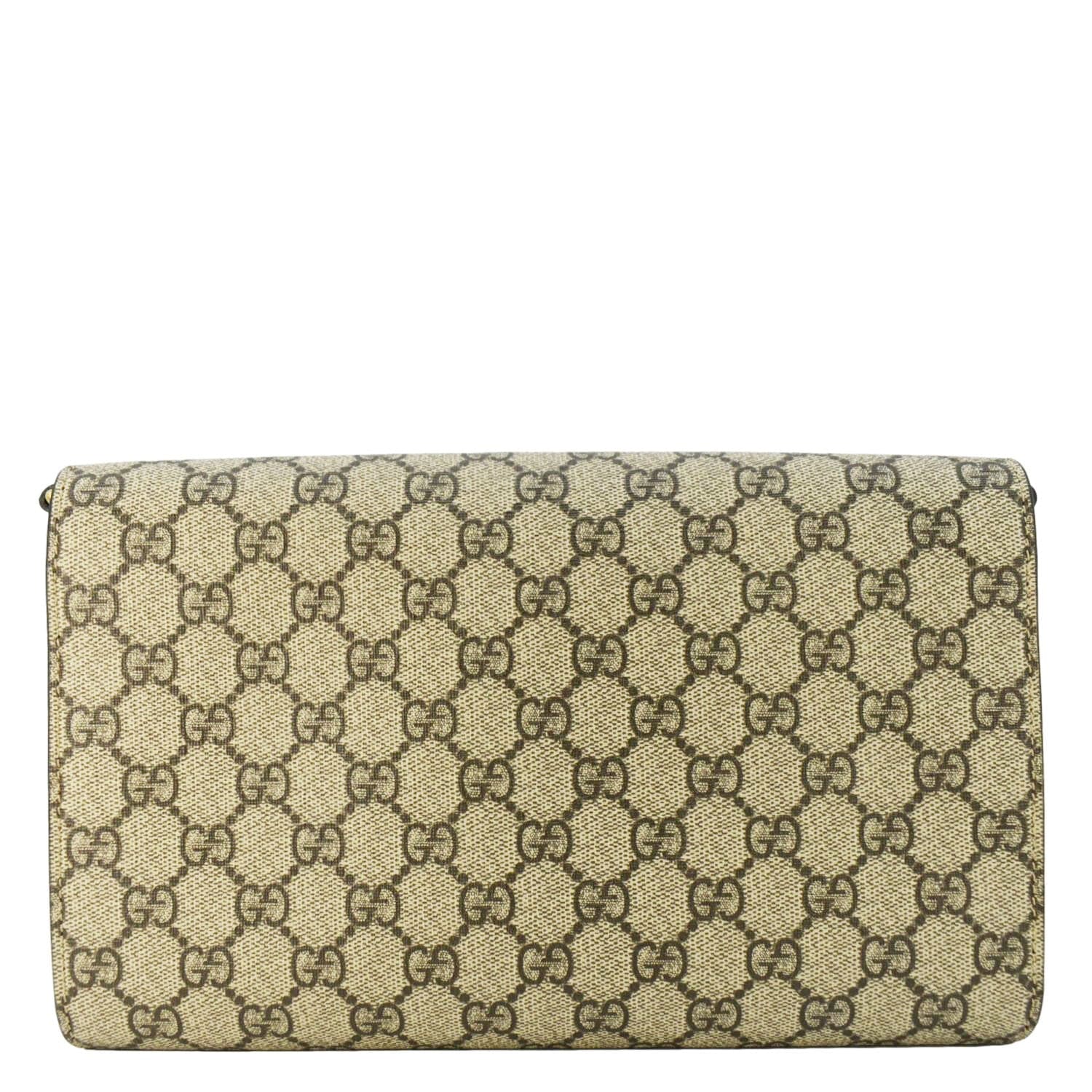 GUCCI Horsebit 1955 Small Gucci Supreme Canvas Shoulder Bag Beige 677286
