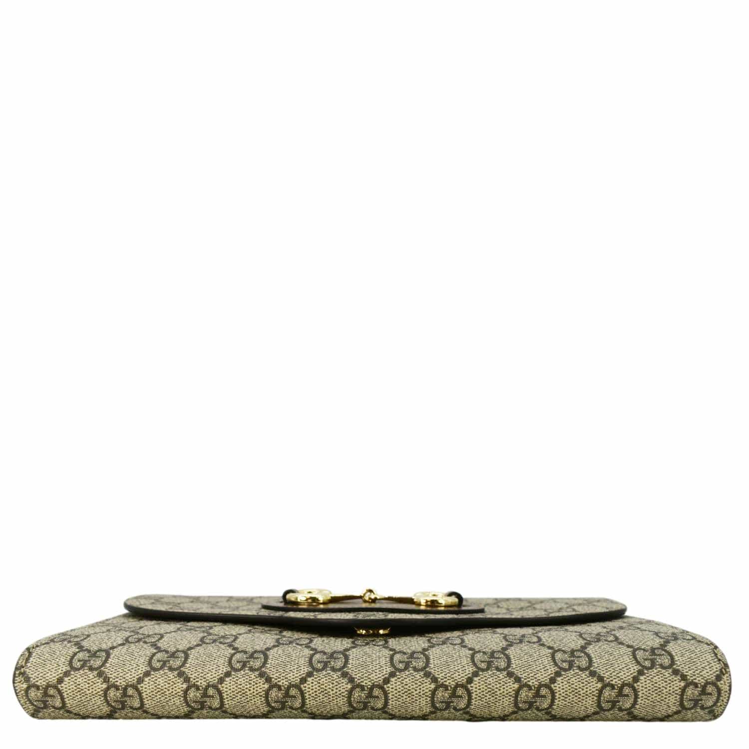 GUCCI Horsebit 1955 Small Gucci Supreme Canvas Shoulder Bag Beige 677286