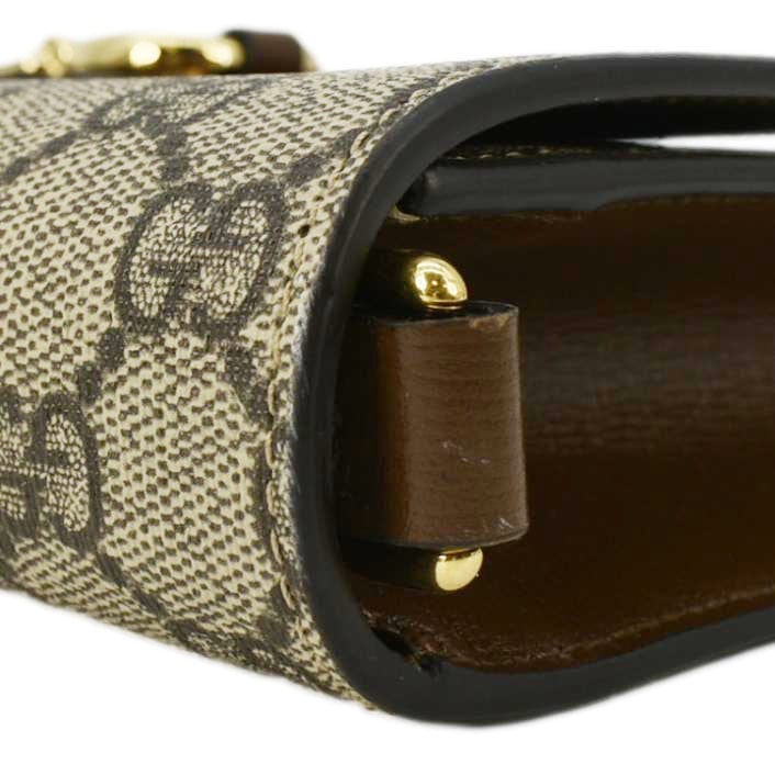 GUCCI Horsebit 1955 Small Gucci Supreme Canvas Shoulder Bag Beige 677286