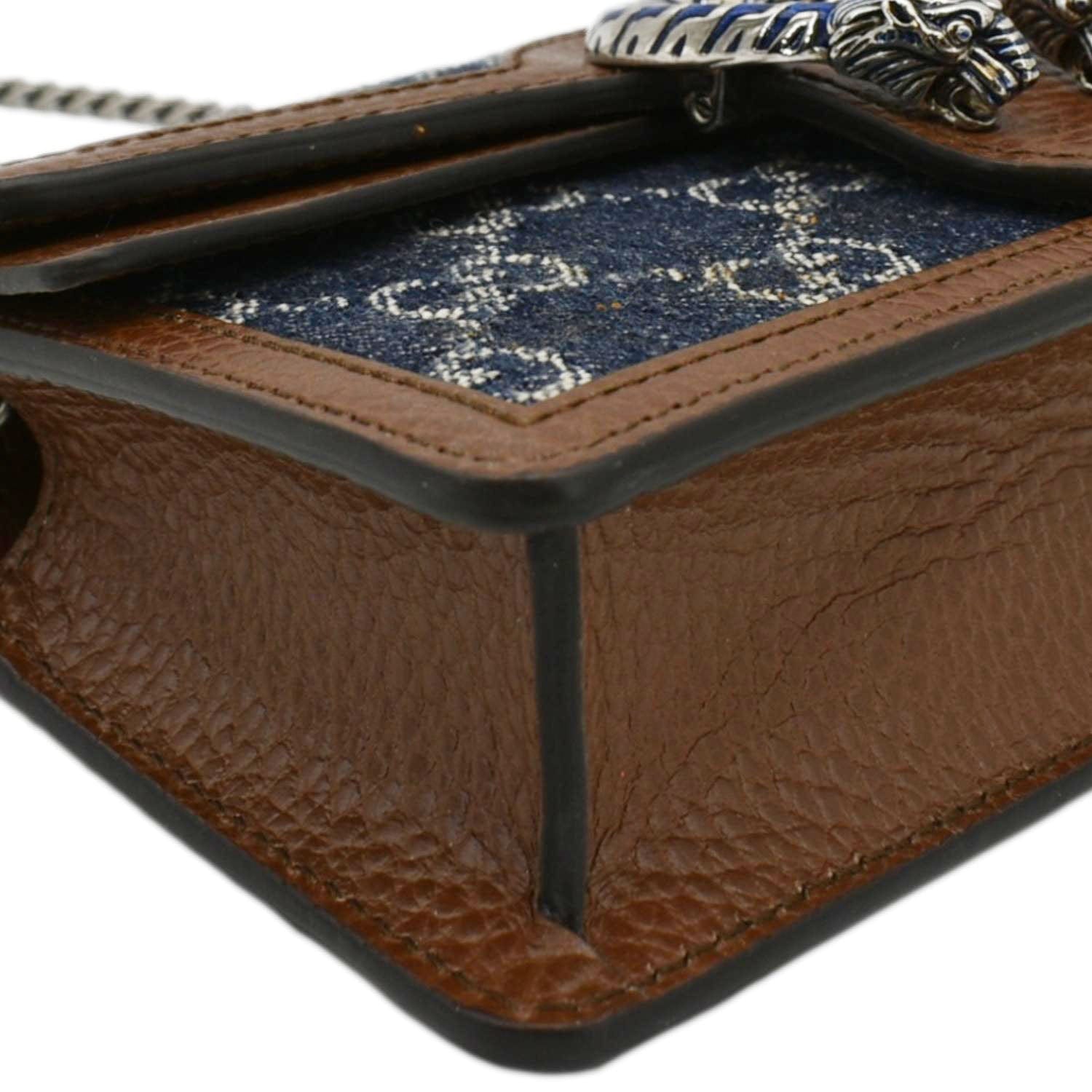 GUCCI Dionysus Super Mini Gucci Supreme Canvas Crossbody Bag Blue 476432