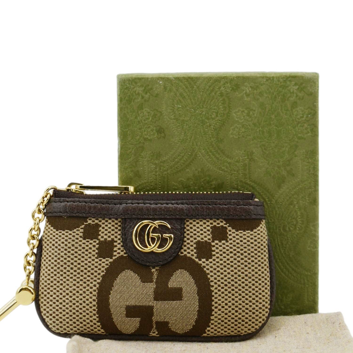 GUCCI Ophidia Jumbo Gucci Canvas Key Case Beige 671722