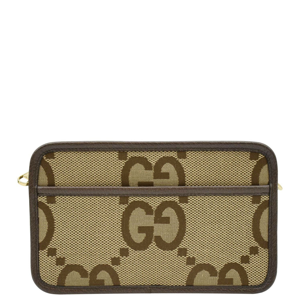 GUCCI Mini Jumbo Gucci Canvas Crossbody Bag Beige 696075