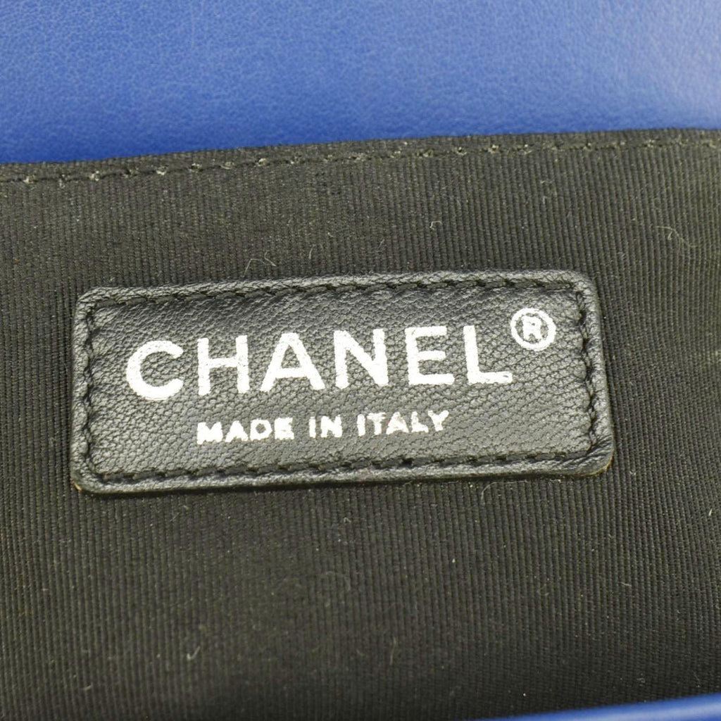 Chanel Boy Flap Medium Plexiglass Patent Leather Crossbody Bag Blue