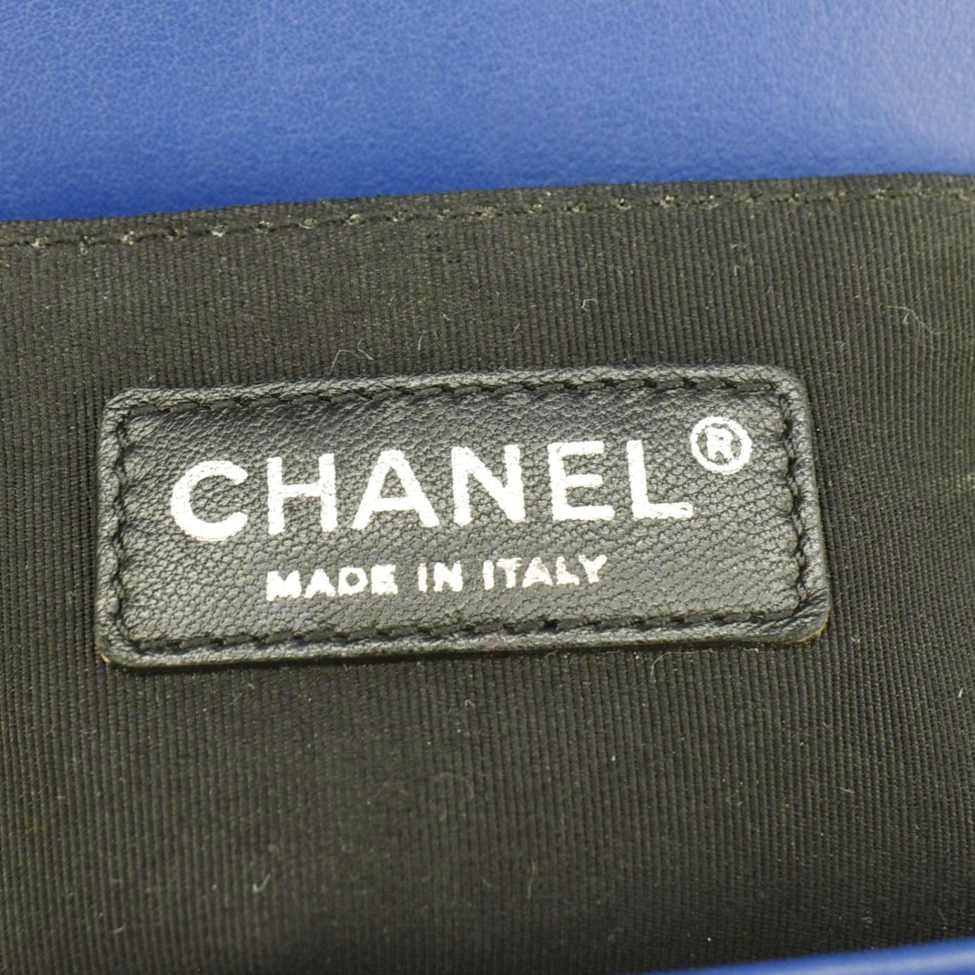 Chanel Boy Flap Medium Plexiglass Patent Leather Crossbody Bag Blue