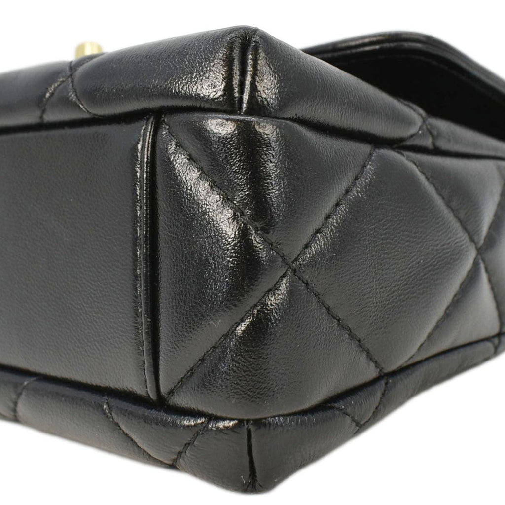 Chanel CC Pearl Quilted Leather Chain Crossbody Bag Black