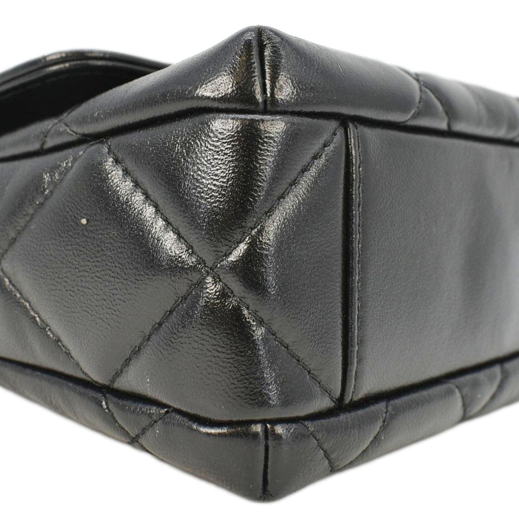 Chanel CC Pearl Quilted Leather Chain Crossbody Bag Black
