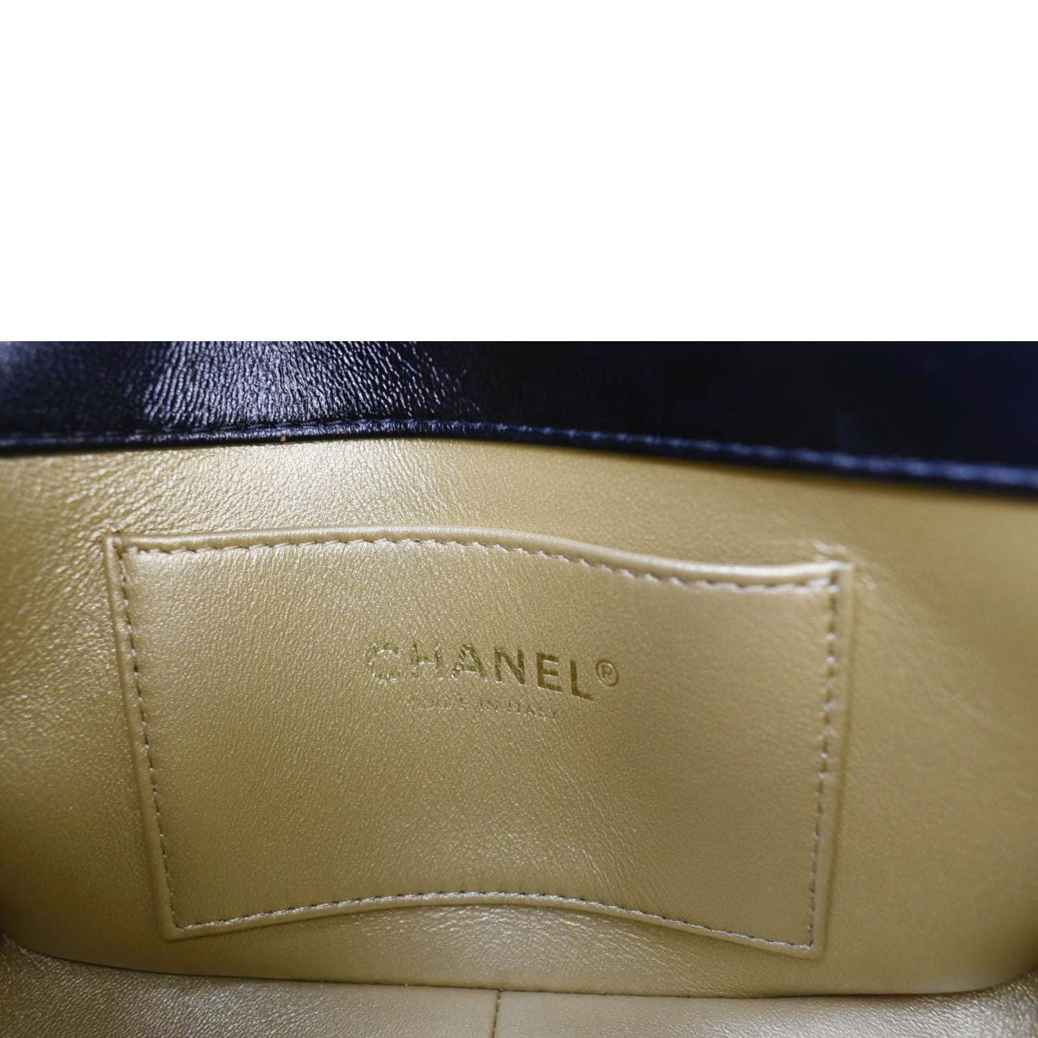 Chanel CC Pearl Quilted Leather Chain Crossbody Bag Black