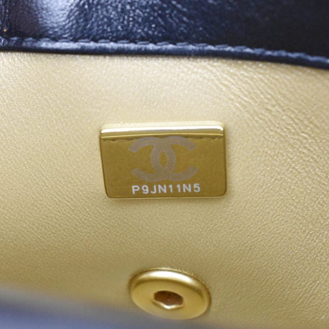 Chanel CC Pearl Quilted Leather Chain Crossbody Bag Black