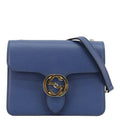 GUCCI Interlocking Gucci Leather Crossbody Bag Blue 510304