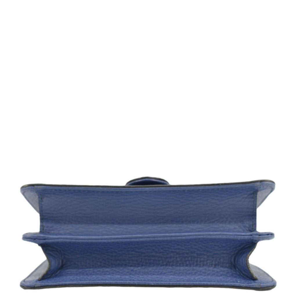 GUCCI Interlocking Gucci Leather Crossbody Bag Blue 510304
