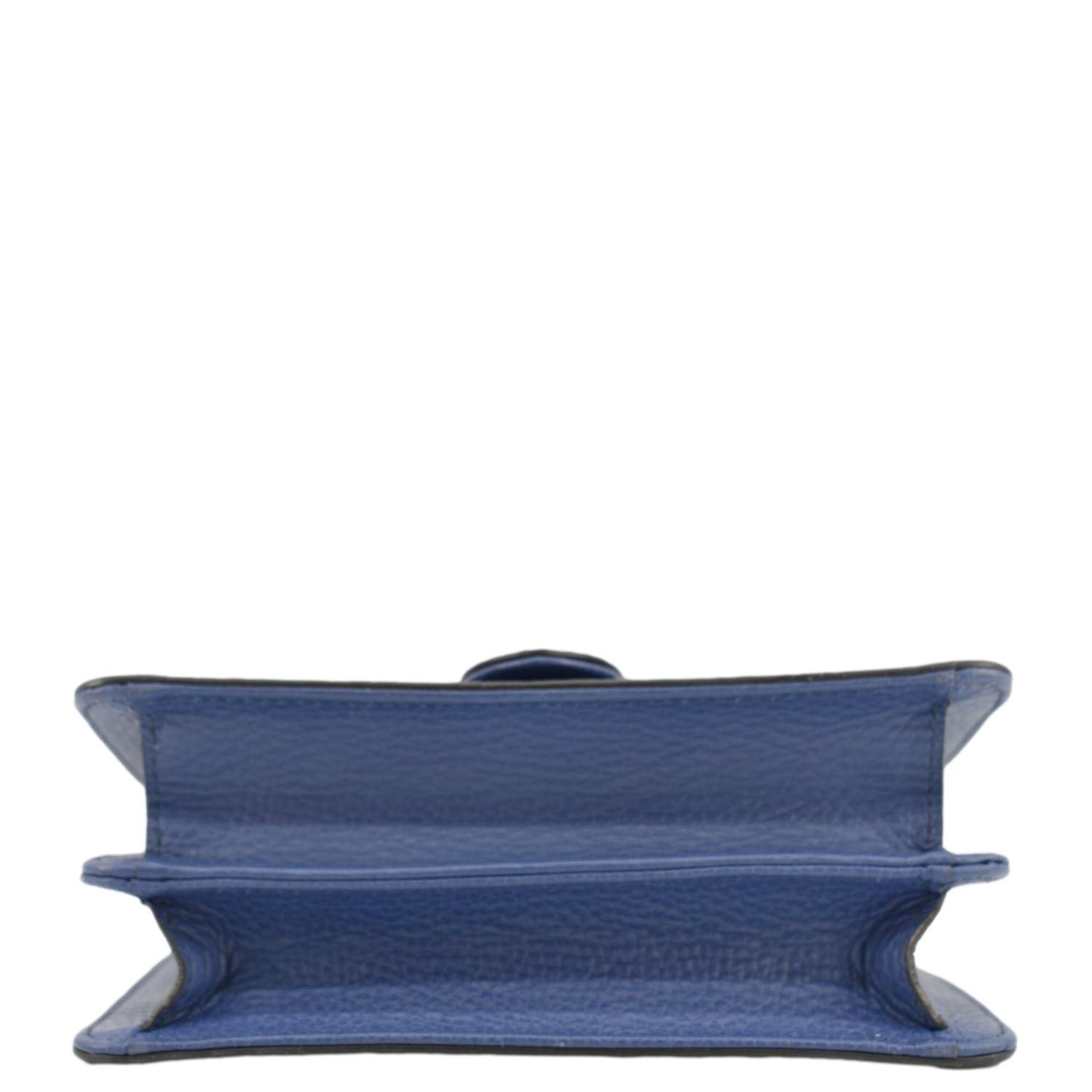 GUCCI Interlocking Gucci Leather Crossbody Bag Blue 510304