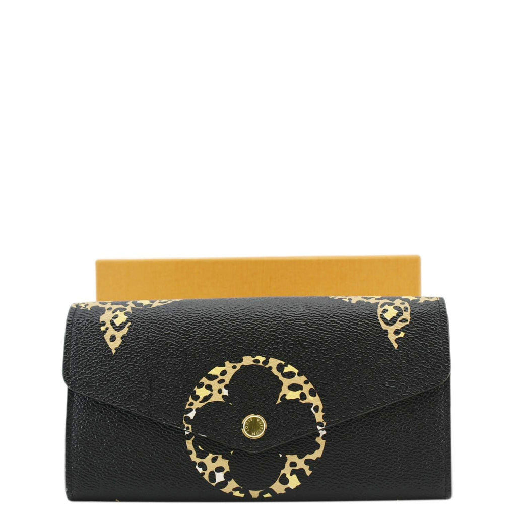 LOUIS VUITTON Giant Jungle Sarah Leather Wallet Black