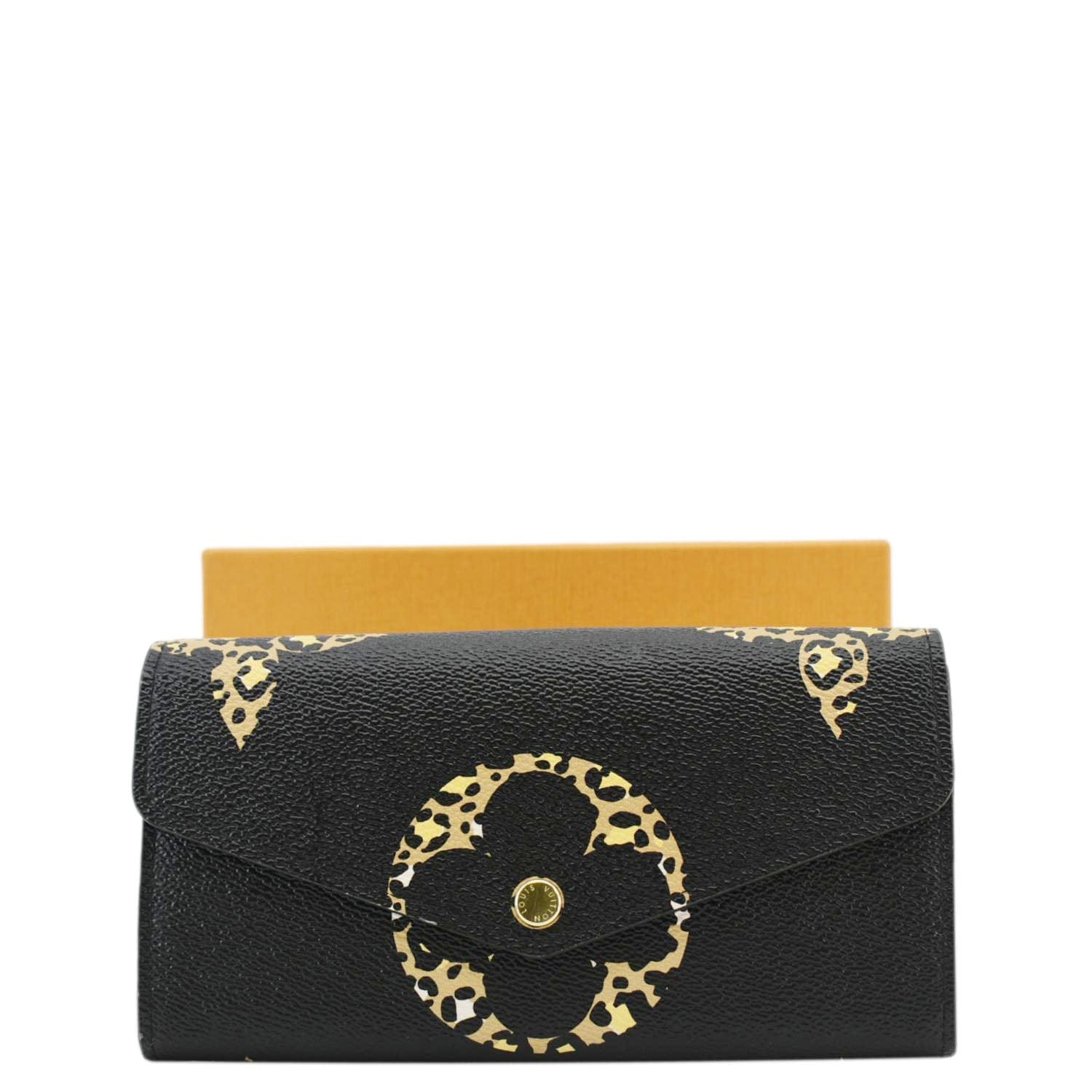 LOUIS VUITTON Giant Jungle Sarah Leather Wallet Black
