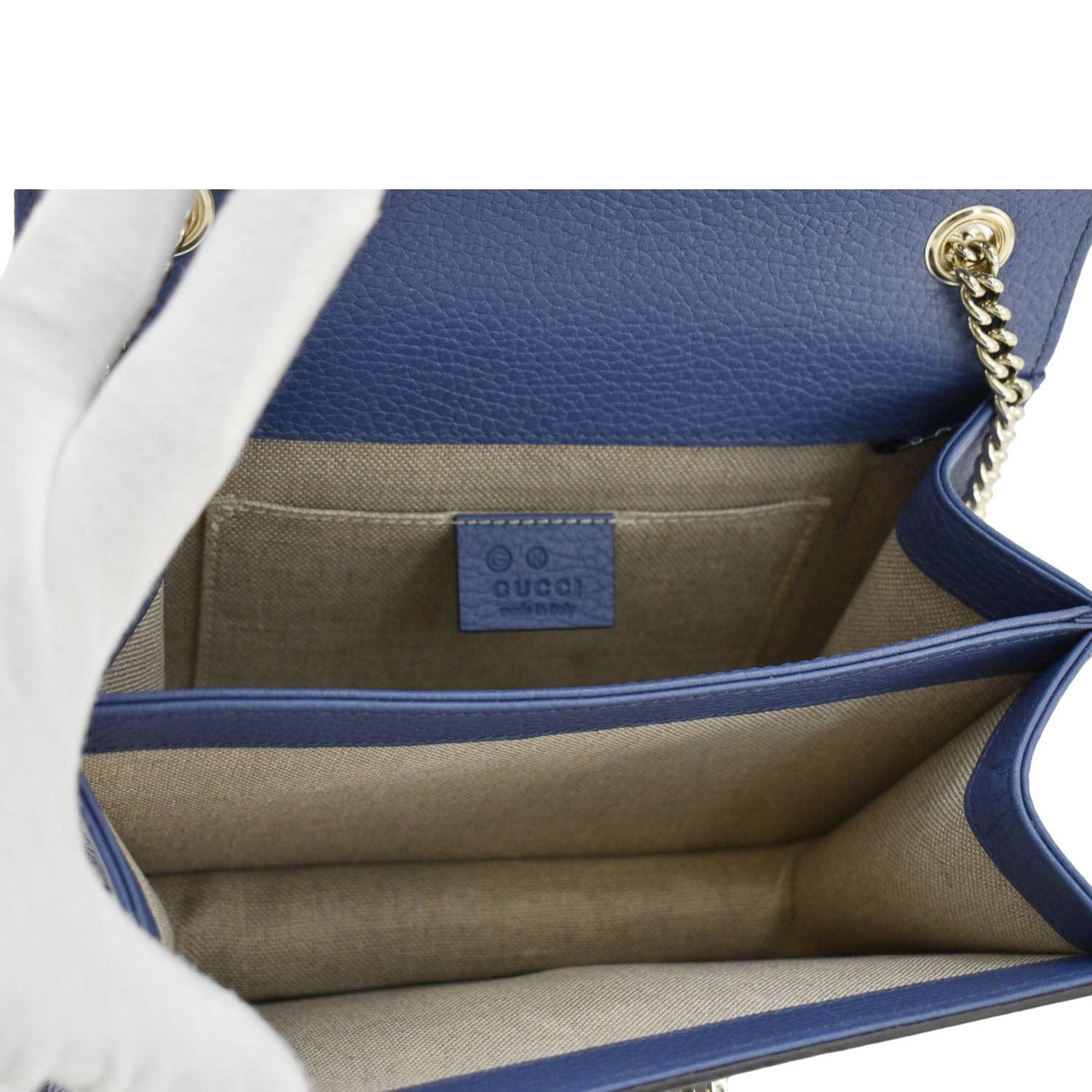 GUCCI Interlocking Gucci Leather Crossbody Bag Blue 510304
