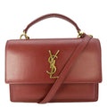 YVES SAINT LAURENT Sunset Leather Shoulder Bag Red