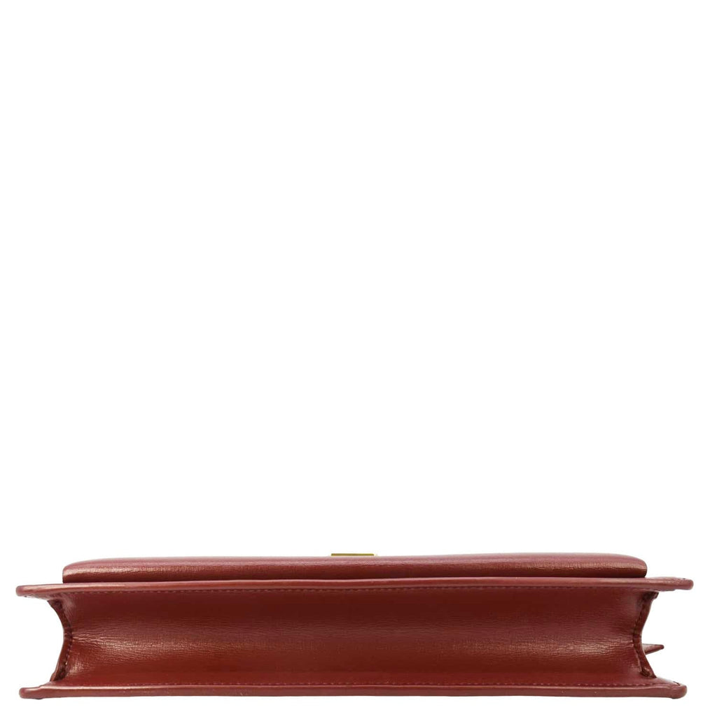 YVES SAINT LAURENT Sunset Leather Shoulder Bag Red