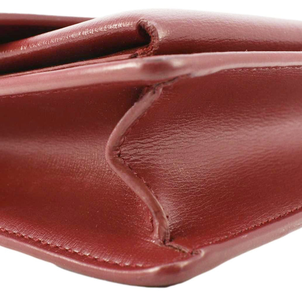 YVES SAINT LAURENT Sunset Leather Shoulder Bag Red