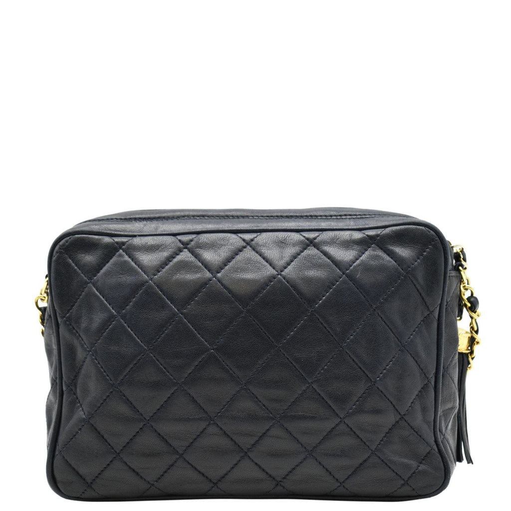 Chanel  Quilted Leather Camera Crossbody Bag Black