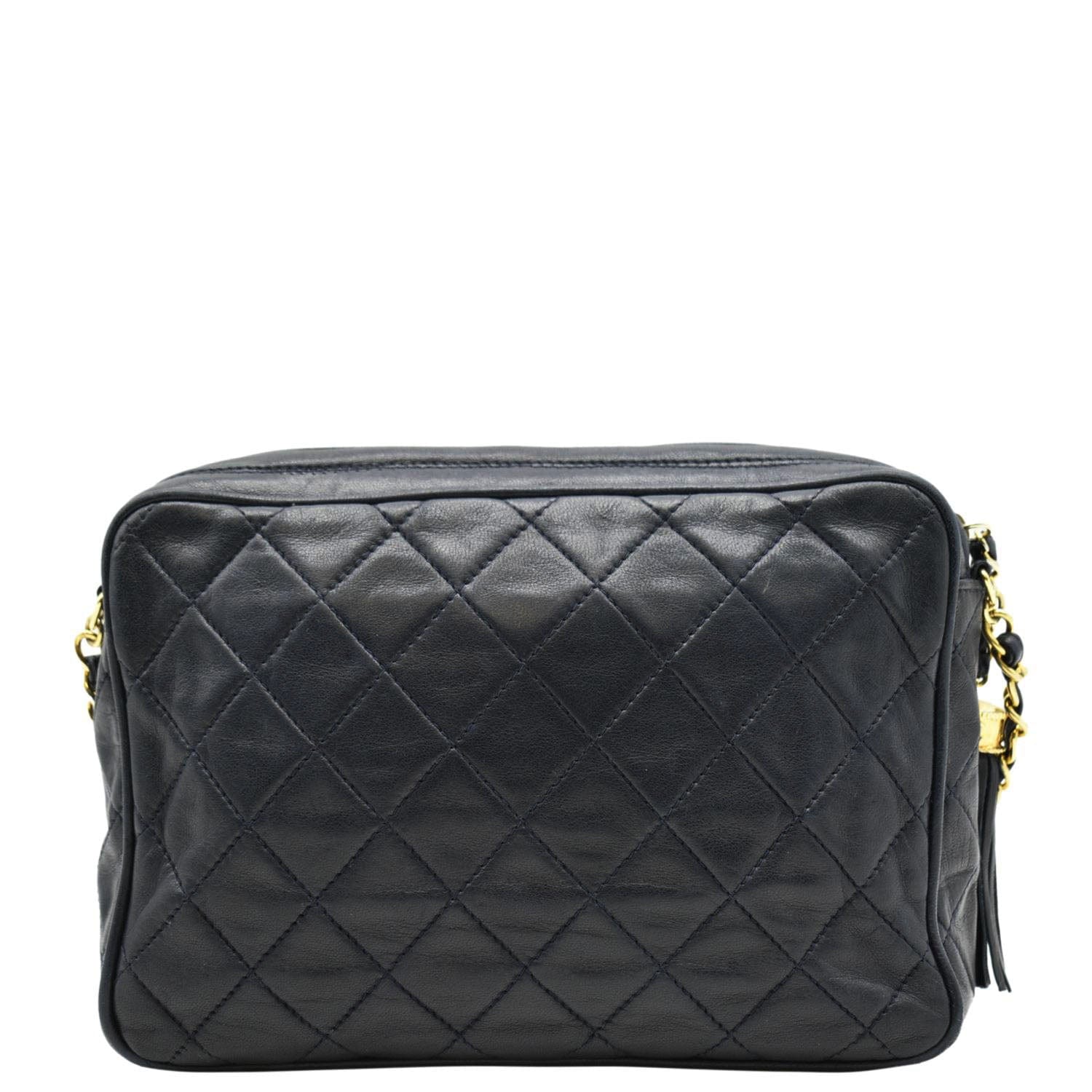 Chanel  Quilted Leather Camera Crossbody Bag Black
