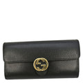 GUCCI Interlocking Gucci Calfskin Leather Wallet Black 615524