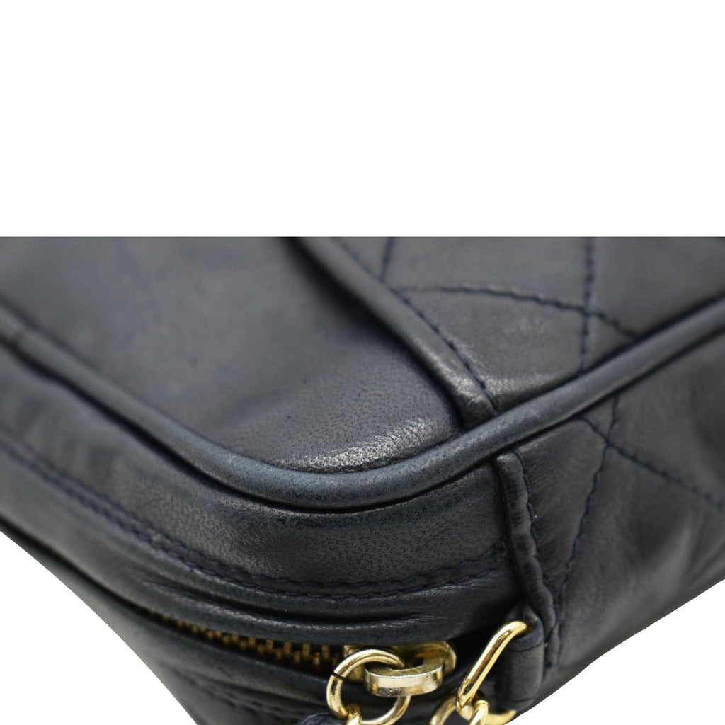 Chanel  Quilted Leather Camera Crossbody Bag Black
