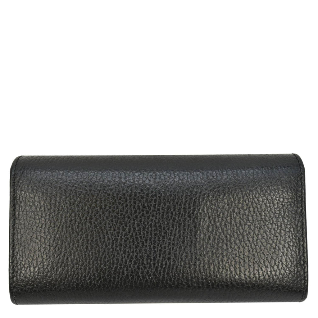 GUCCI Interlocking Gucci Calfskin Leather Wallet Black 615524