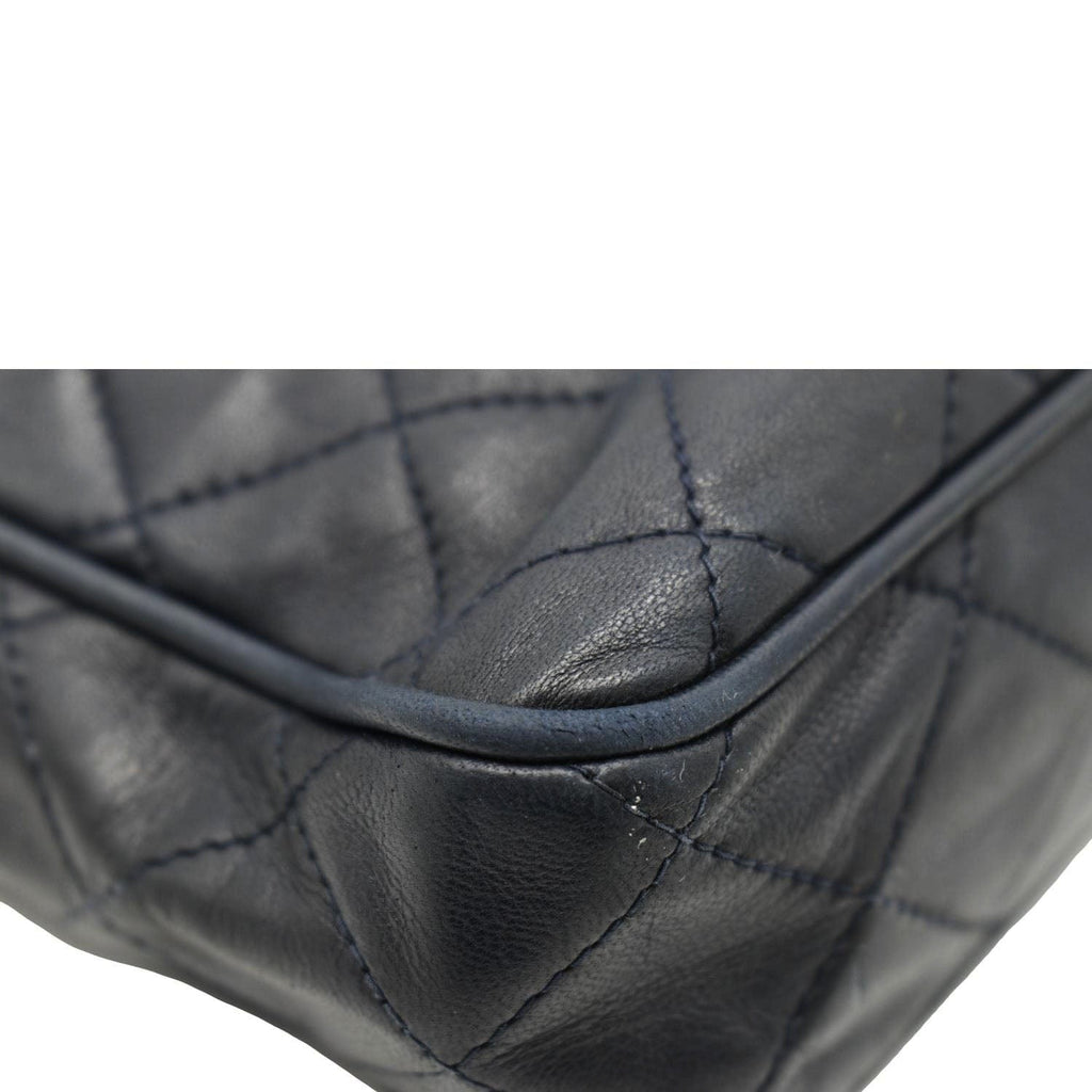 Chanel  Quilted Leather Camera Crossbody Bag Black