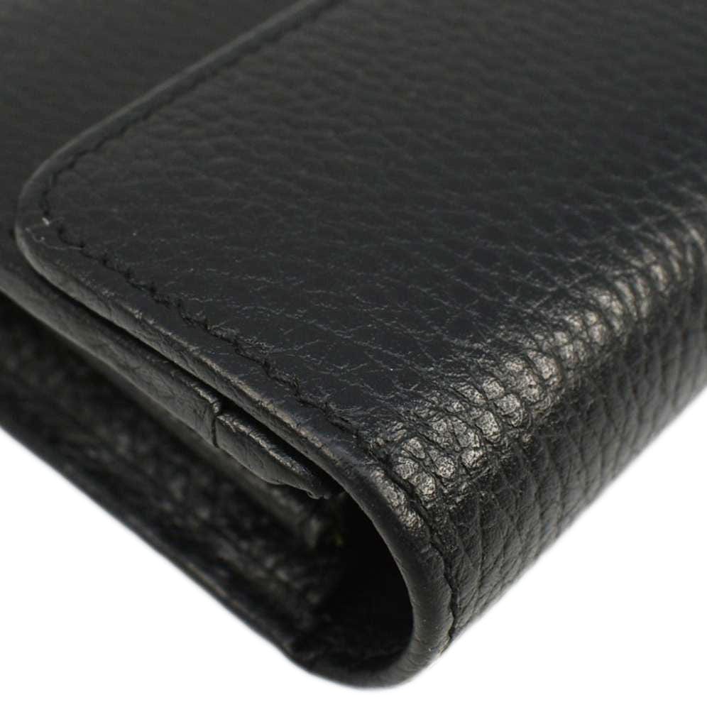 GUCCI Interlocking Gucci Calfskin Leather Wallet Black 615524