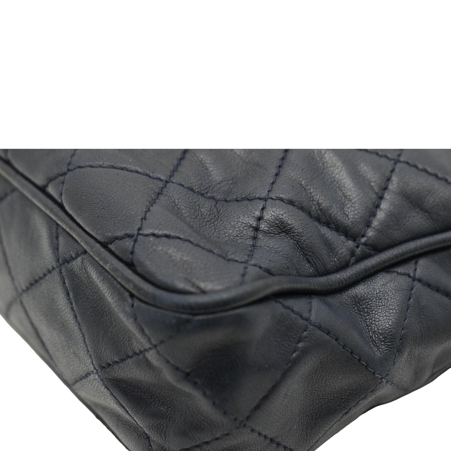 Chanel  Quilted Leather Camera Crossbody Bag Black