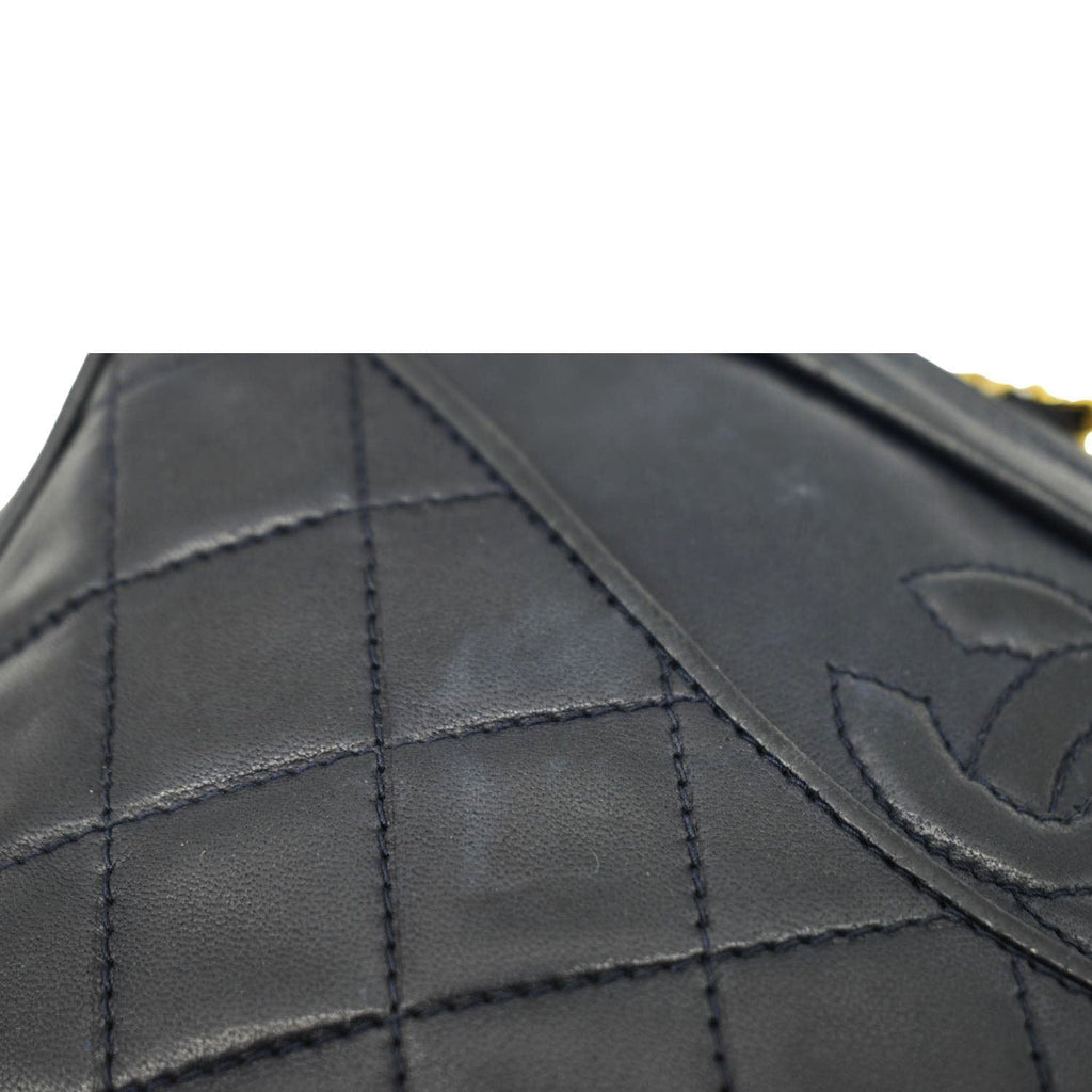 Chanel  Quilted Leather Camera Crossbody Bag Black