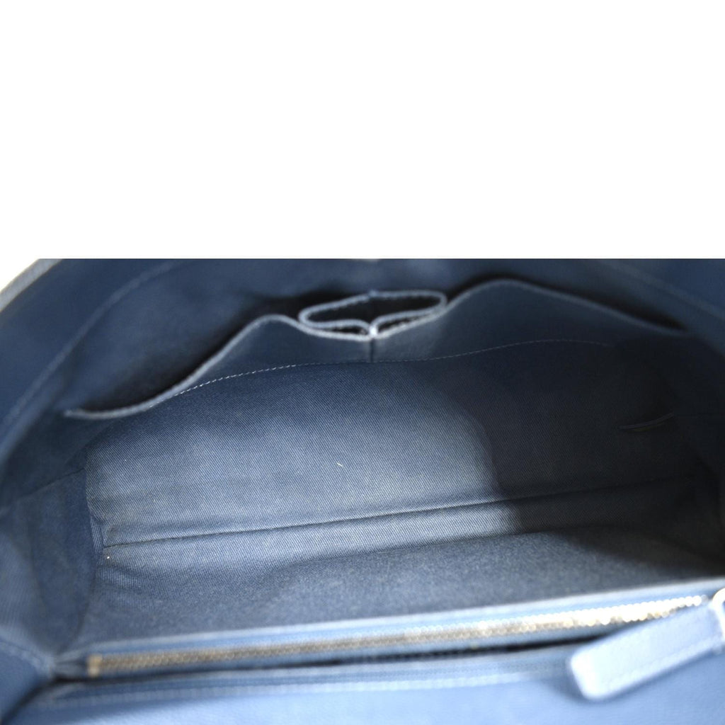 Chanel CC Coco Caviar Leather Top Handle Flap Shoulder Bag Blue