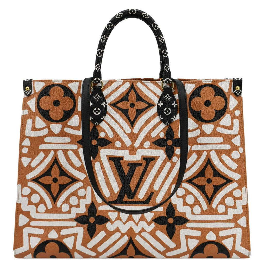 LOUIS VUITTON Onthego GM Crafty Monogram Giant Canvas Shoulder Bag Orange