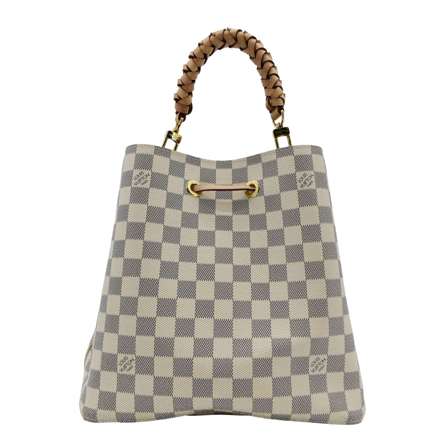 LOUIS VUITTON Neonoe Braided Handle Damier Azur Crossbody Bag White