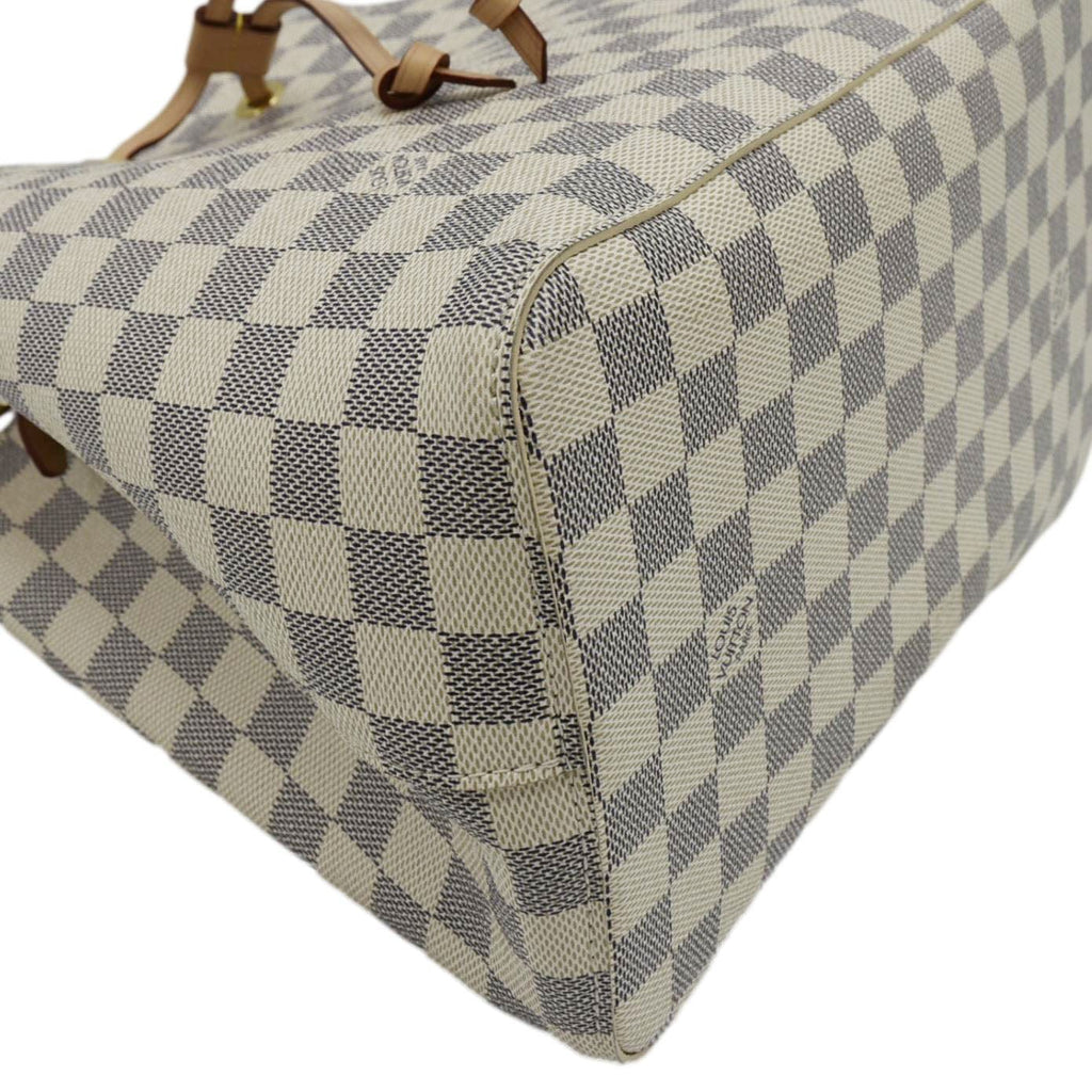 LOUIS VUITTON Neonoe Braided Handle Damier Azur Crossbody Bag White