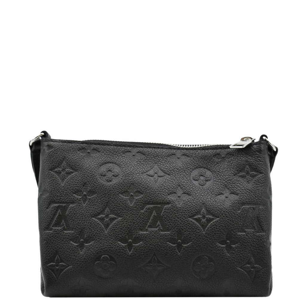 LOUIS VUITTON Pallas Monogram Empreinte Clutch Crossbody Bag Black