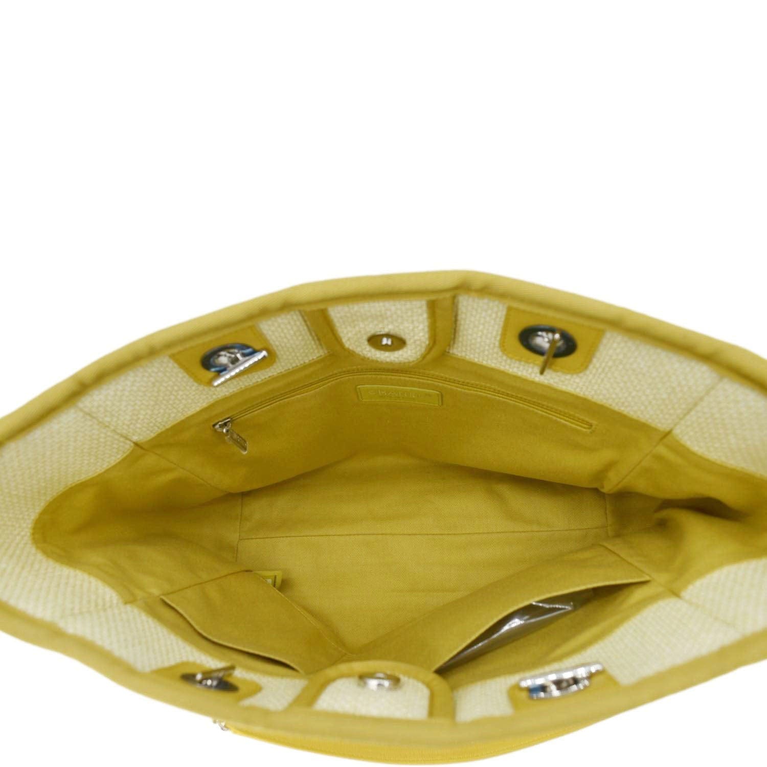 Chanel Deauville Straw Raffia Tote Bag Yellow