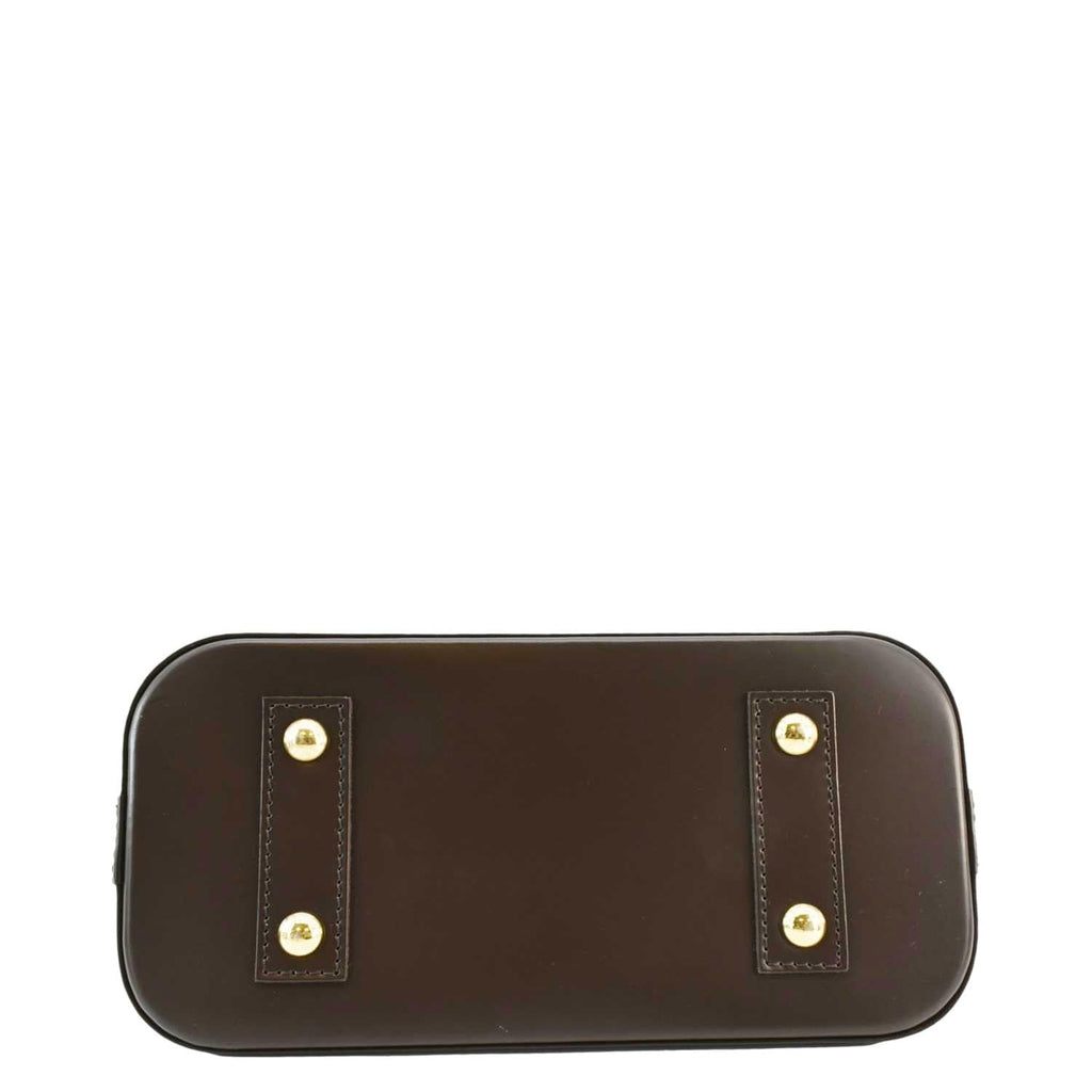 LOUIS VUITTON Alma BB Damier Ebene Satchel Bag Brown