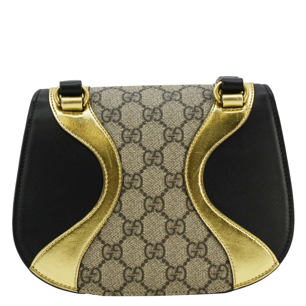 GUCCI Ogilide Gucci Supreme Canvas Shoulder Bag Gold 500781
