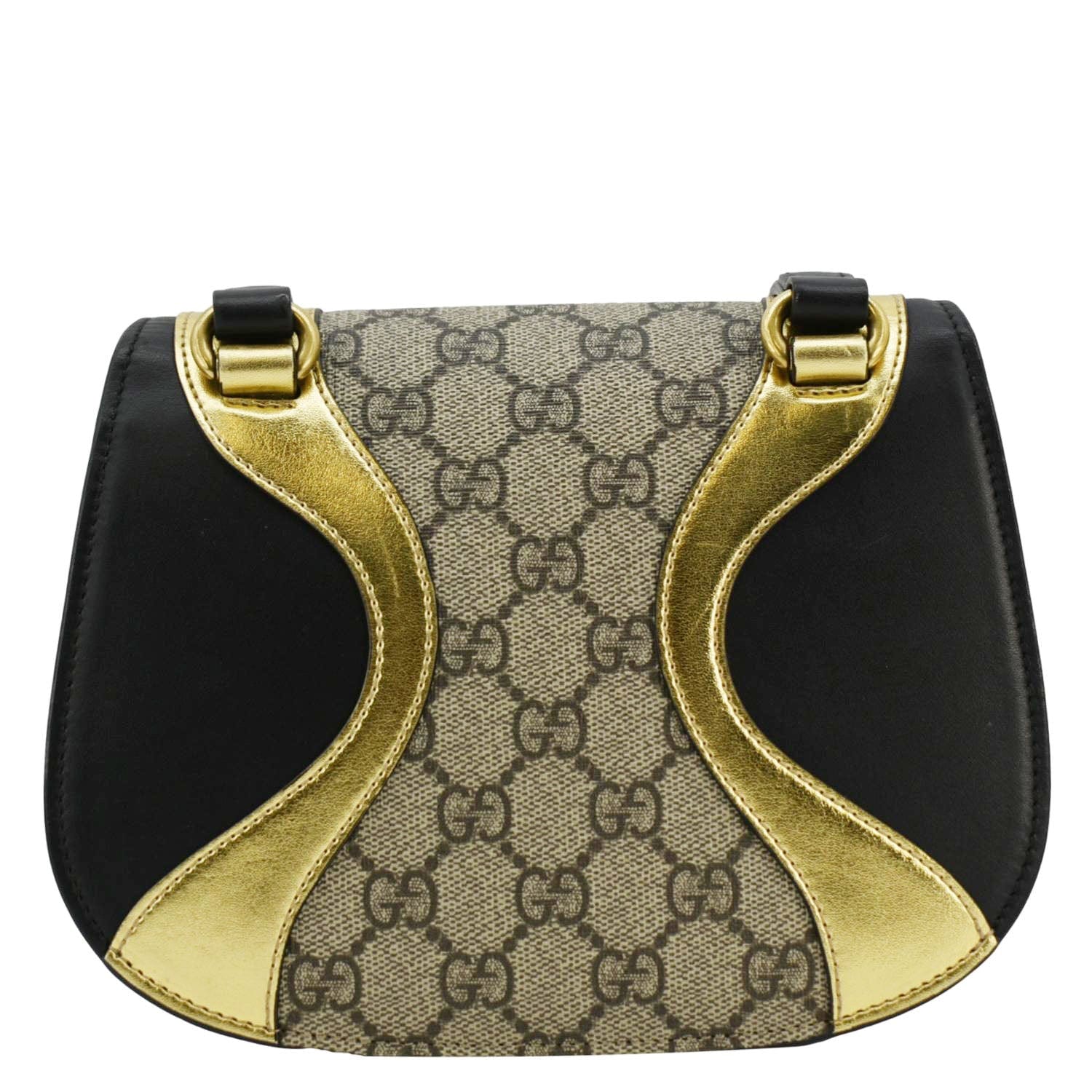 GUCCI Ogilide Gucci Supreme Canvas Shoulder Bag Gold 500781