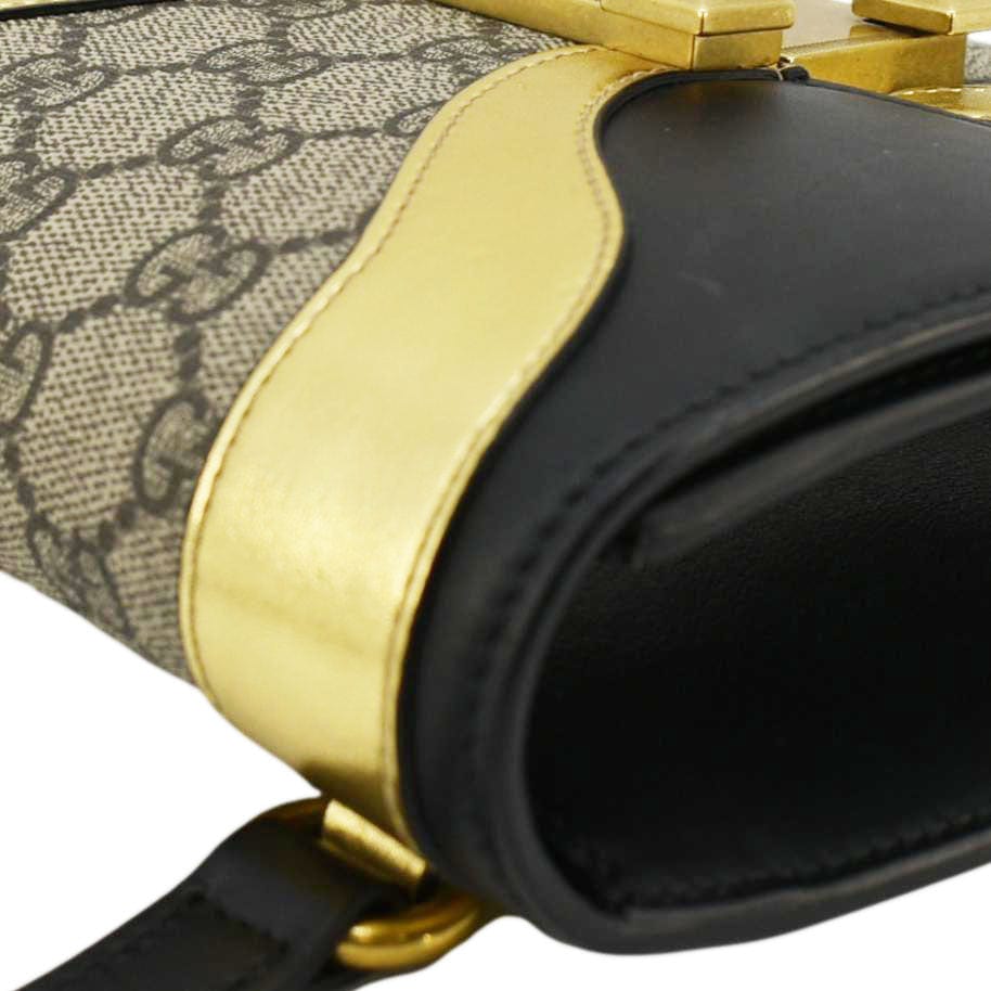 GUCCI Ogilide Gucci Supreme Canvas Shoulder Bag Gold 500781