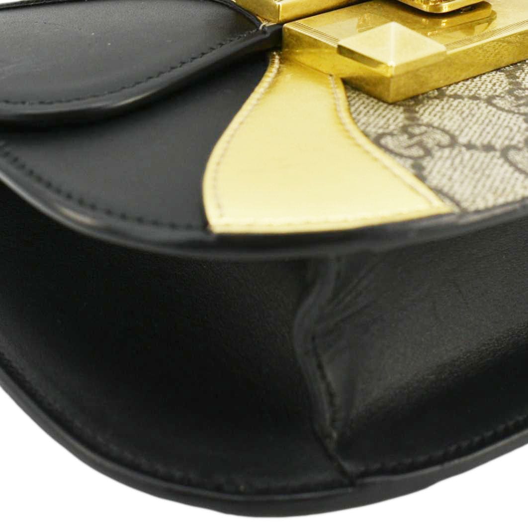 GUCCI Ogilide Gucci Supreme Canvas Shoulder Bag Gold 500781