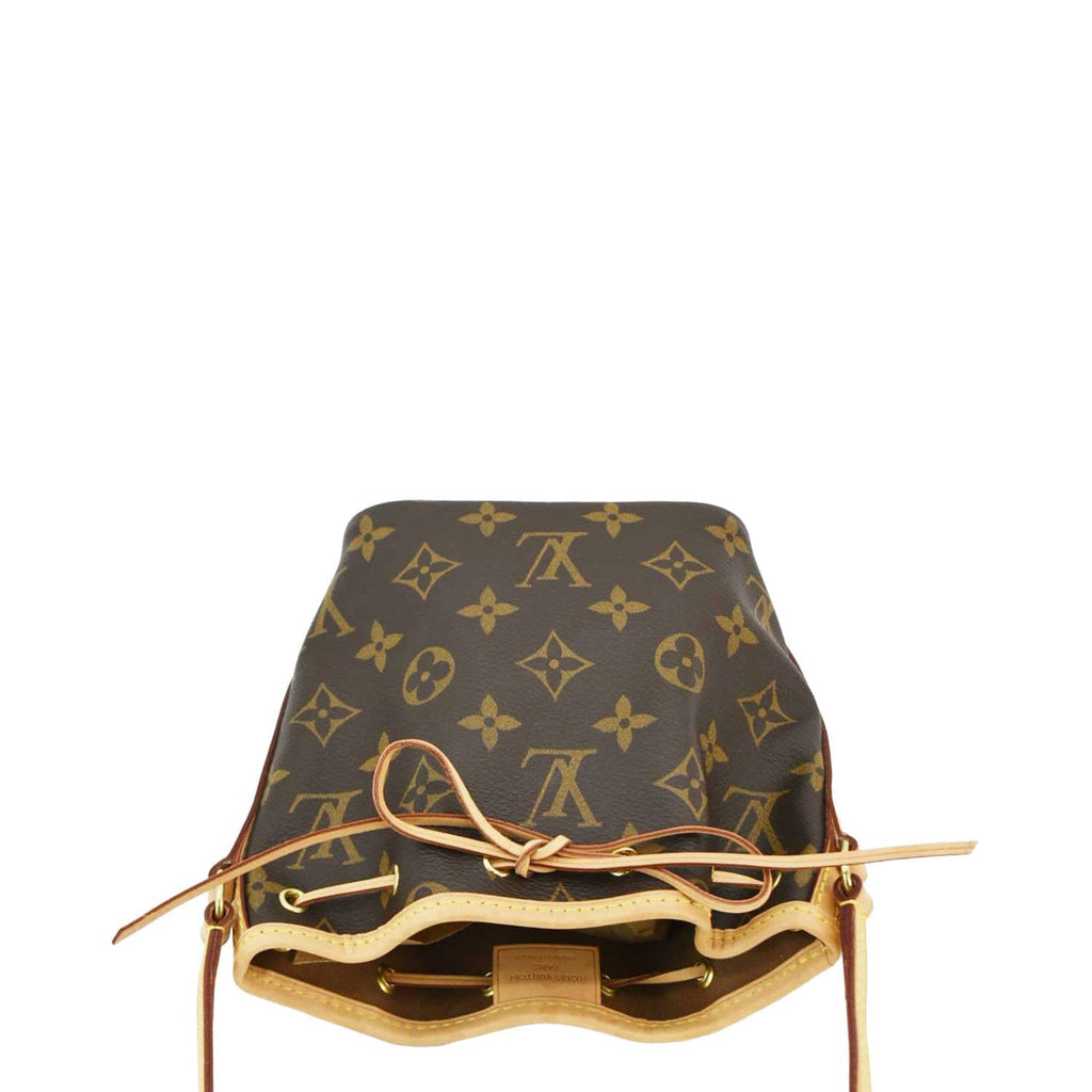 LOUIS VUITTON Monogram Nano Noe Monogram Canvas Crossbody Bag Brown