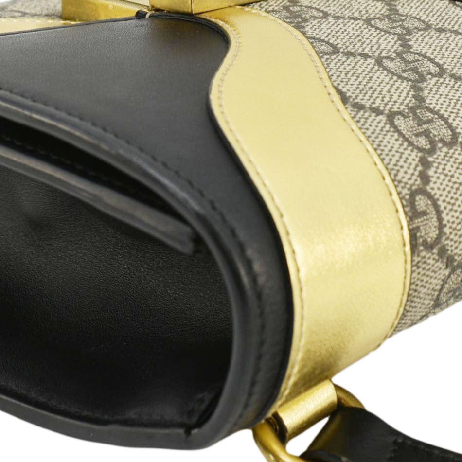 GUCCI Ogilide Gucci Supreme Canvas Shoulder Bag Gold 500781