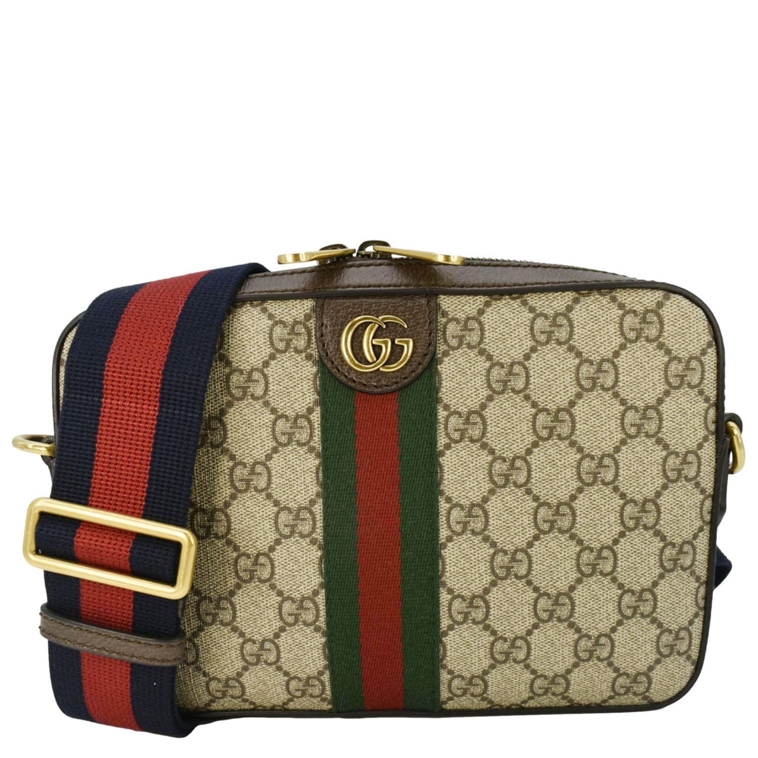 GUCCI Ophidia Small Gucci Supreme Canvas Crossbody Bag Beige 699439