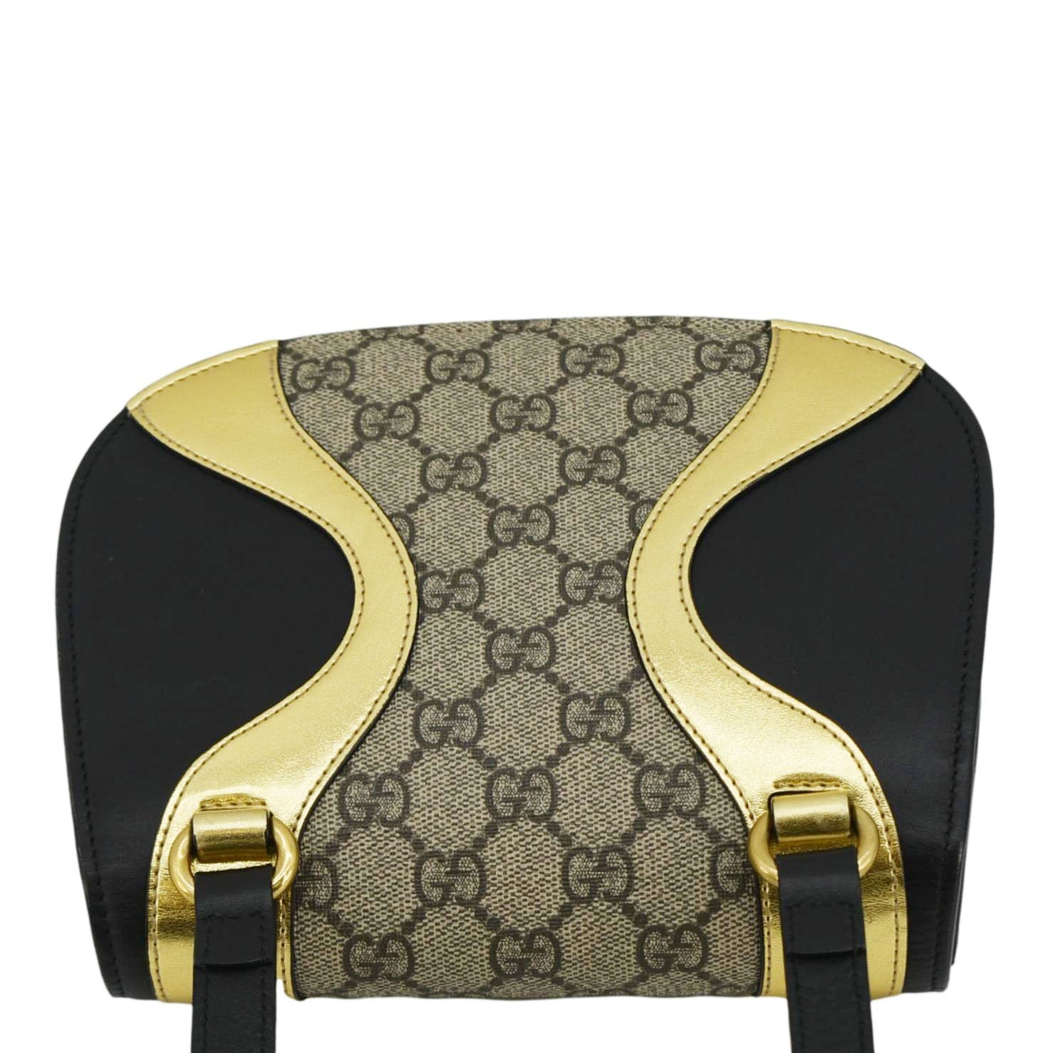 GUCCI Ogilide Gucci Supreme Canvas Shoulder Bag Gold 500781