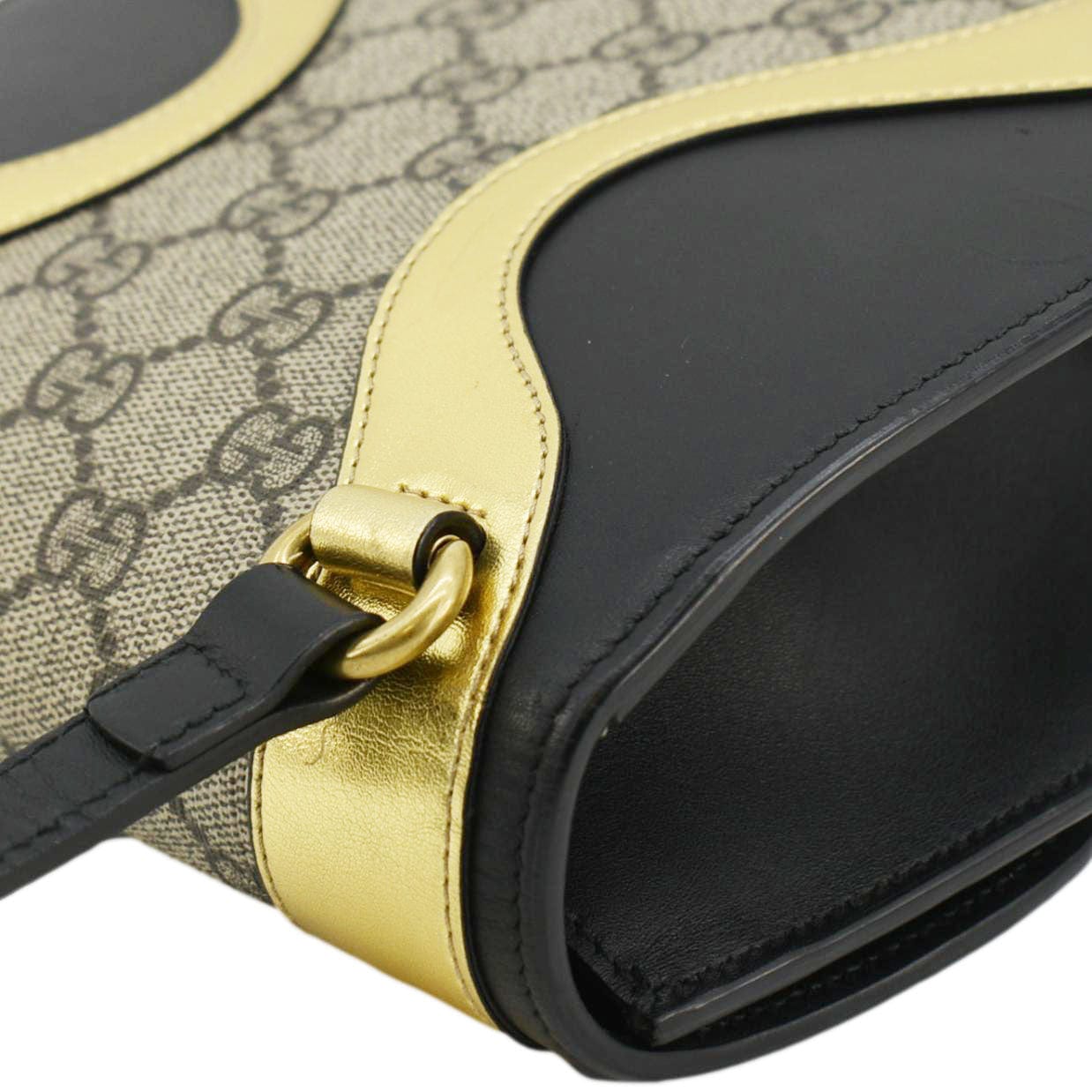 GUCCI Ogilide Gucci Supreme Canvas Shoulder Bag Gold 500781