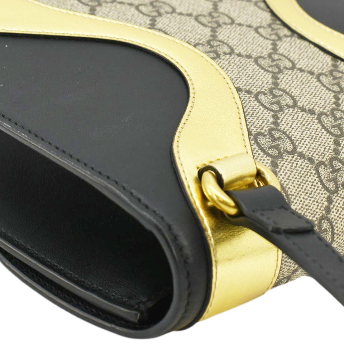 GUCCI Ogilide Gucci Supreme Canvas Shoulder Bag Gold 500781