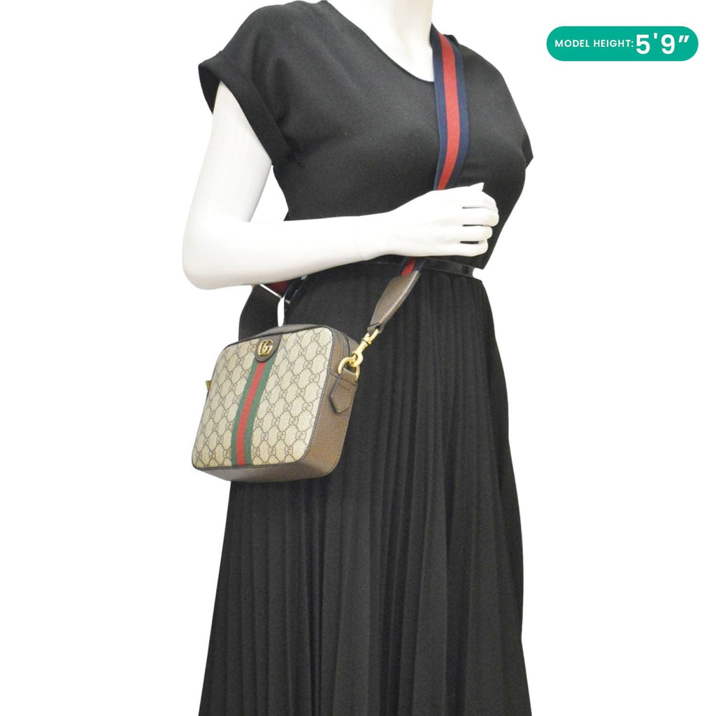 GUCCI Ophidia Small Gucci Supreme Canvas Crossbody Bag Beige 699439